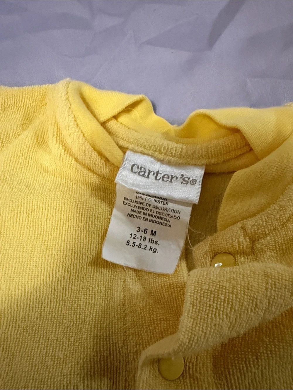 Vintage Carter's Terrycloth Yellow Duck Footie Pajamas